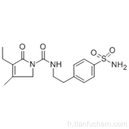 4- [2 - [(3-éthyl-4-méthyl-2-oxo-3-pyrrolin-1-yl) carboxamido] éthyl] benzènesulfonamide CAS 119018-29-0